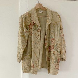 Vintage Floral Linen Jacket